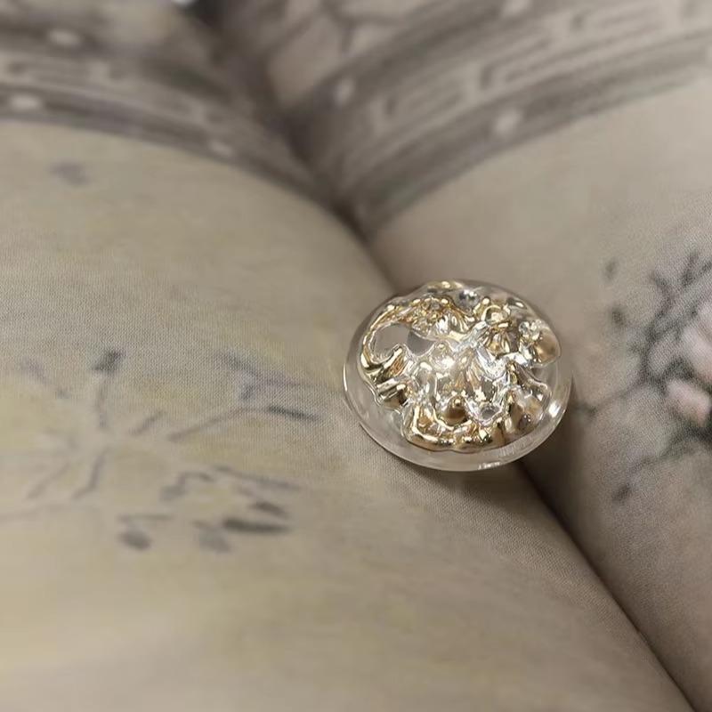 5pcs Creative Magma Pattern Buttons Luxurious Transparent Resin Shank Buttons Apparel Accessories