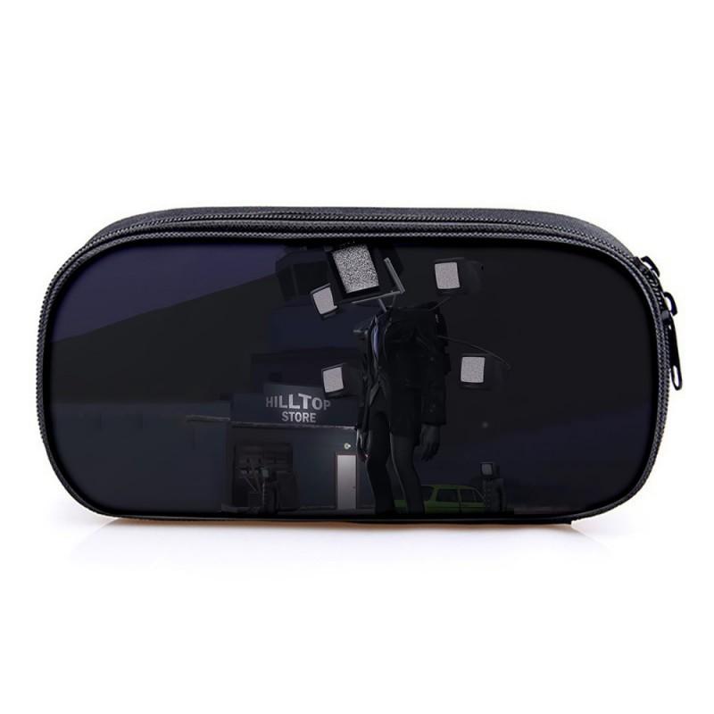 Skibidi Toilet Themed Double Layer Pencil Case Kids Students With Inner Compartment Organized Stationery Bag