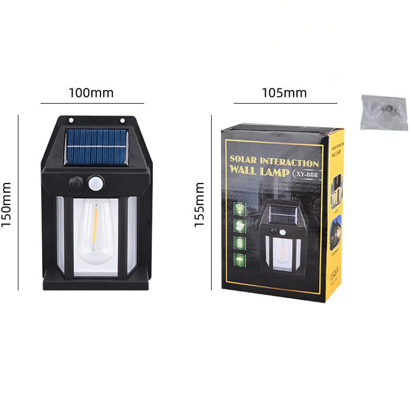 Solar Wall Lamp Waterproof Tungsten Filament Lamp Induction Lamp Household Garden Wall Light Villa Lighting Night Light Outdoor