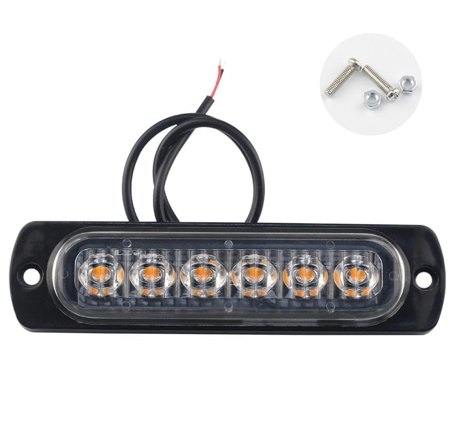 Daylight LED, Set of 2, for Cars, /24V, Thin, 6000K, Waterproof, Dustproof, Shockproof, Compatible with Car Inspections, General Purpose (White)