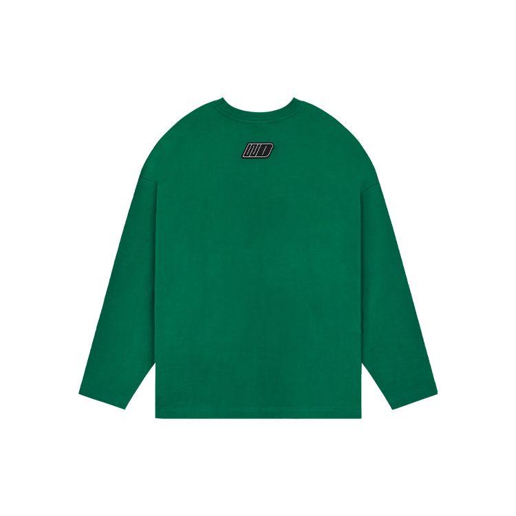 WE11DONE Ss22 Logo Simple Round Neck Long Sleeve Sweatshirt Unisex Sweatshirt Green WD-TT1-22-631-U-GR