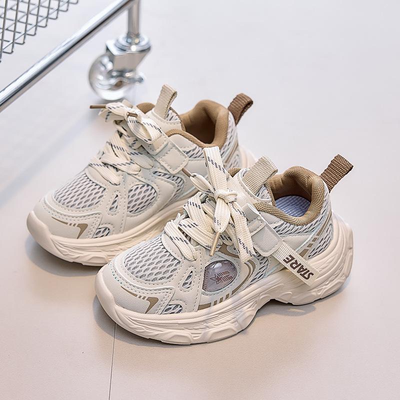 Middle and older children's shoes mesh breathable trend dad shoes 2025 autumn children's sports shoes non-slip comfortable running shoes single