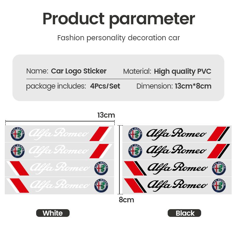 Car Door Handle Decoration Stickers Wiper Decal Auto Accessories for Alfa Romeo Giulia Stelvio 159 147 156 Giulietta Duetto GT