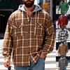 TikTok Men's Plaid Hooded Shirt Jacket - Casual Hip Hop Style for Spring & Autumn