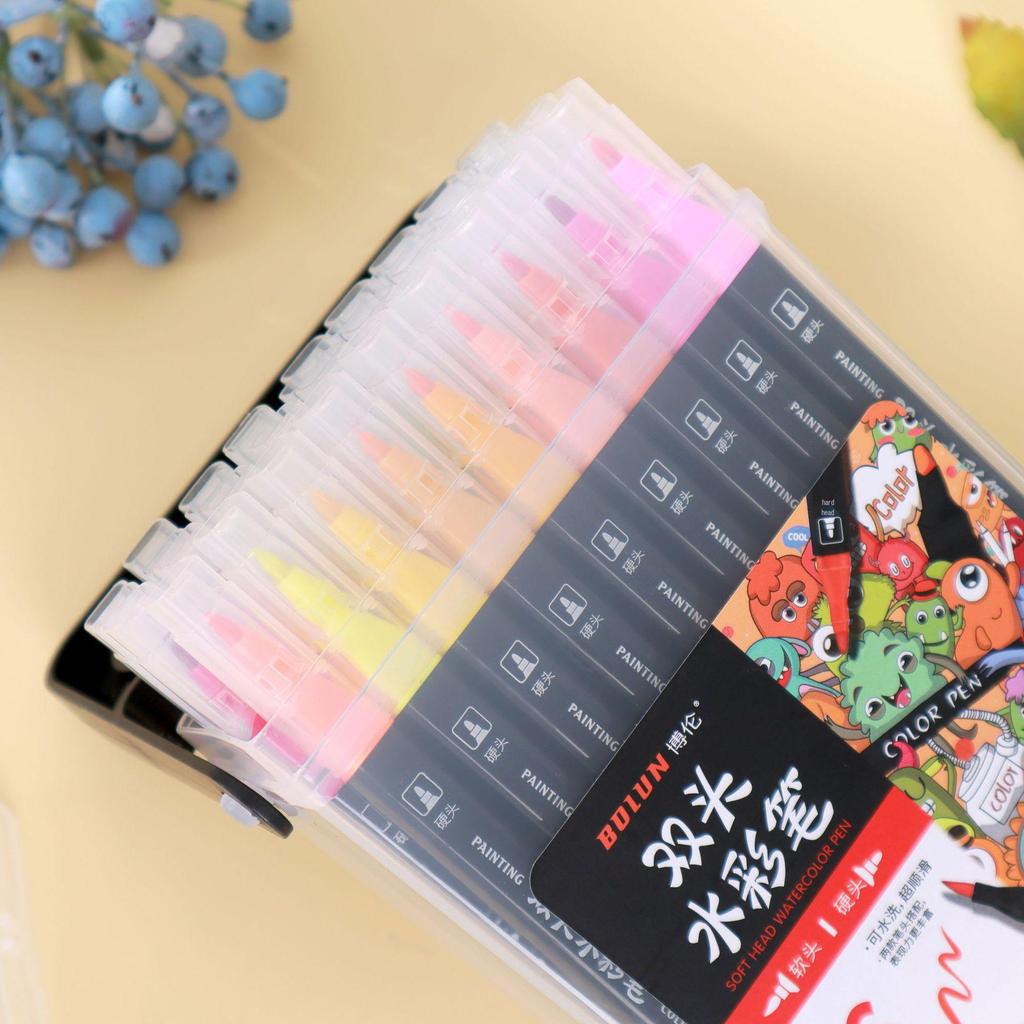 Double-Headed Soft Watercolor Pen Set for Student Art & Children's Graffiti