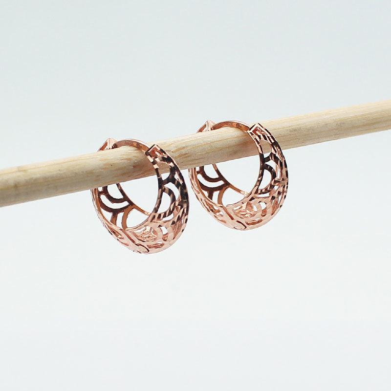 Purple Gold Hollow Earrings Women'S Earrings Simple And Exquisite Rose Gold Plated Earrings