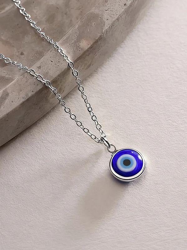 Lucky Blue Eye Evil Eye Pendant Necklace Stainless Steel Glass Charms Necklaces Jewelry For Women Jewelry Accessories Gifts