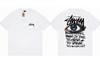 Chemise à manches courtes imprimée style américain STUSSY STU726 Blanc
