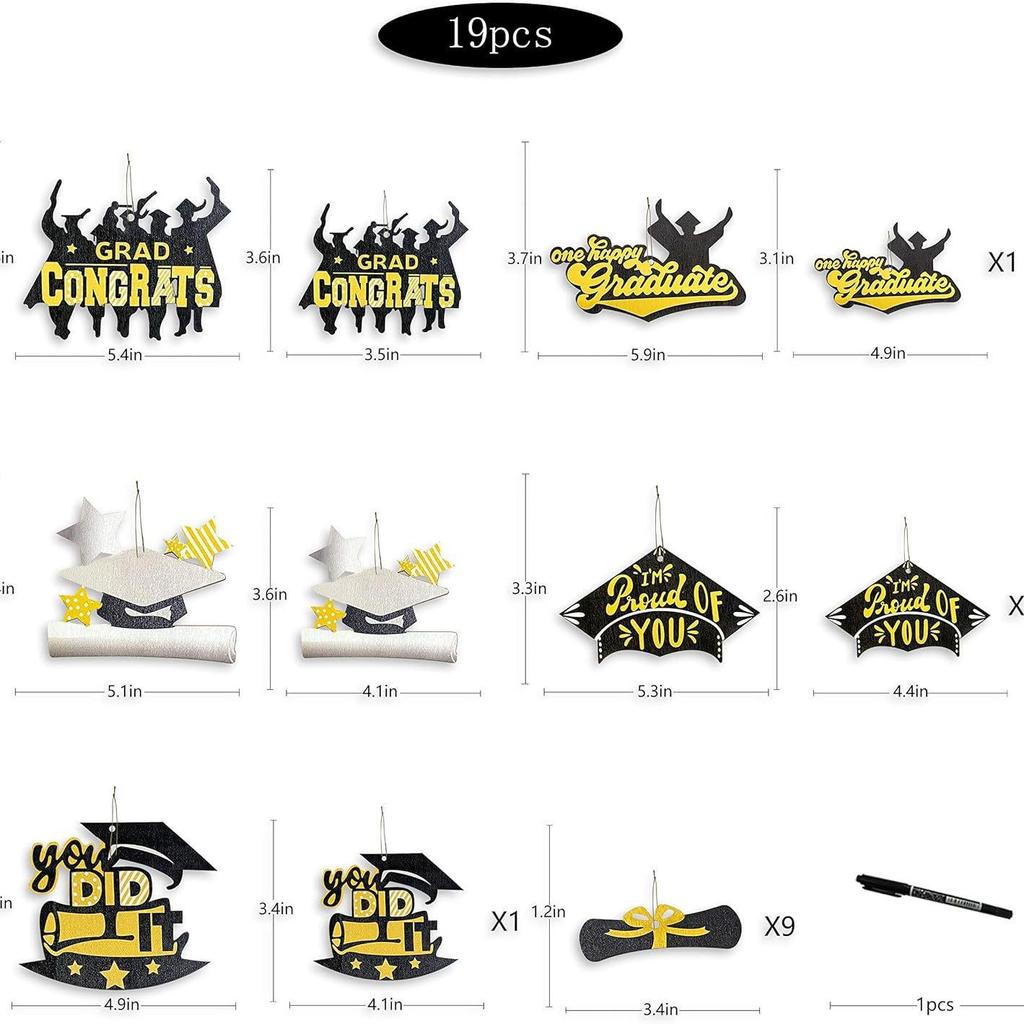 Graduation Season Photo Banner & Cap Decoration for 12th Grade Party