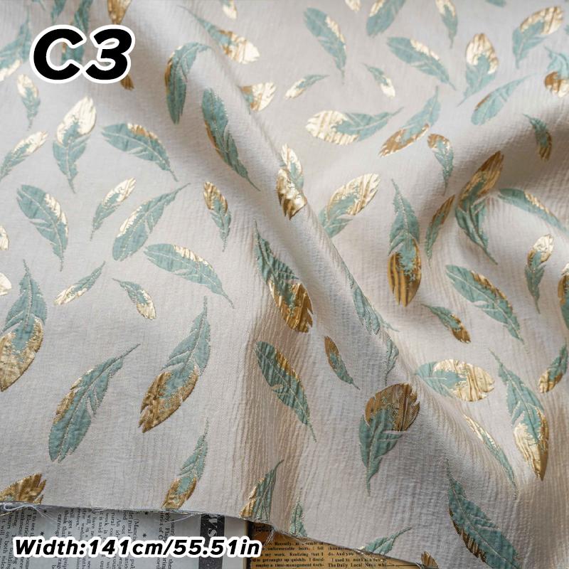 1M Luxus Goldene Seidenblume Geprägtes Jacquardgewebe Gewebter Brokatstoff Bekleidung Kleid Anzug Tasche Polsterung DIY Nähstoff