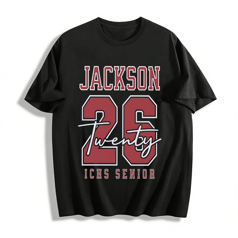 

ICHS Senior Jackson 26 Twenty Print Graduation Casual Tee Pure cotton T-shirt XXS