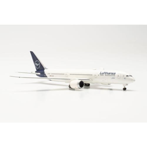 Herpa Airplane Model Lufthansa Boeing 787-9 Dreamliner - D-ABPD Frankfurt Scale 1:500, Metal Miniature without Base, Model Building, Collector's Editi