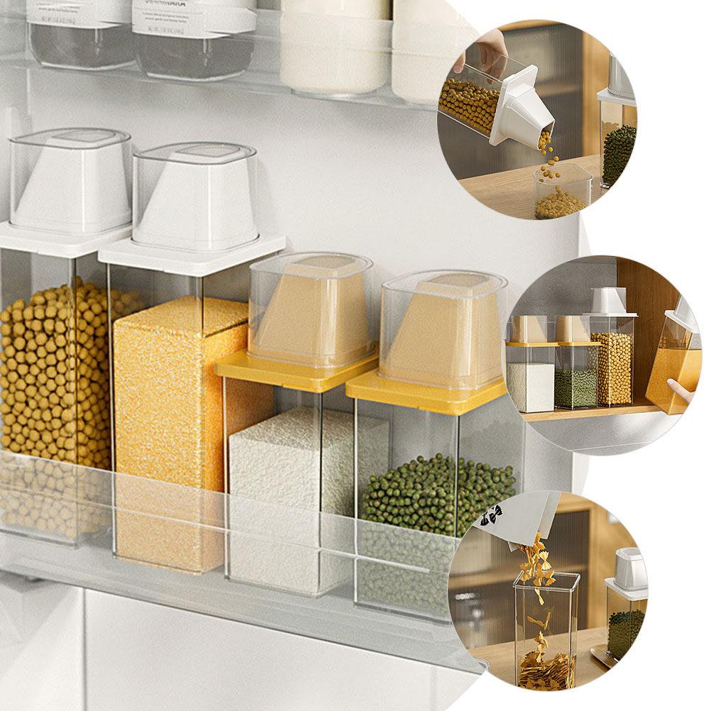 

800Ml Airtight Rice Container Sealed Food Storage Jar For Kitchen Pantry Grain Cereal Beans Dry Goods Organizer With Lid 20x9.5CM