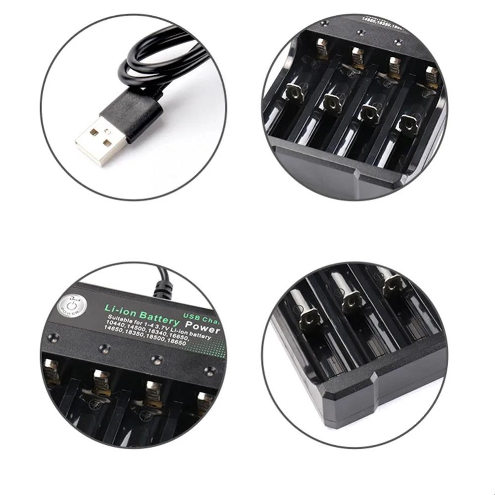 Rechargeable Lithium Batteries 12 4 Slots AC 110V 220V 18650 Battery Charger Black For 14500 14650 16650 18350 18500 18650 37V