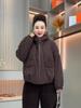 Stylish Floral Print Corduroy Hooded Coat with Velvet Lining and Large Pockets for Middle-Aged and Elderly Women