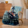 1pc Romantic Ocean Anchor and Whale Floral Print Blanket, High-Weight Flannel Fleece Throw | Beige-Friendly Warmth for All Seaso