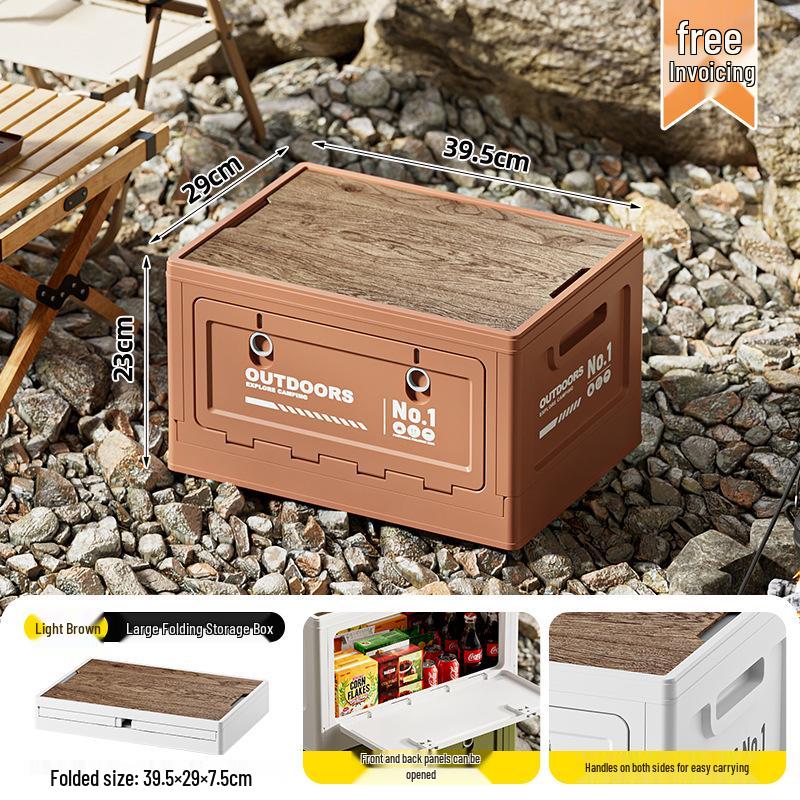 Folding Wooden Picnic Table & Car Trunk Organizer