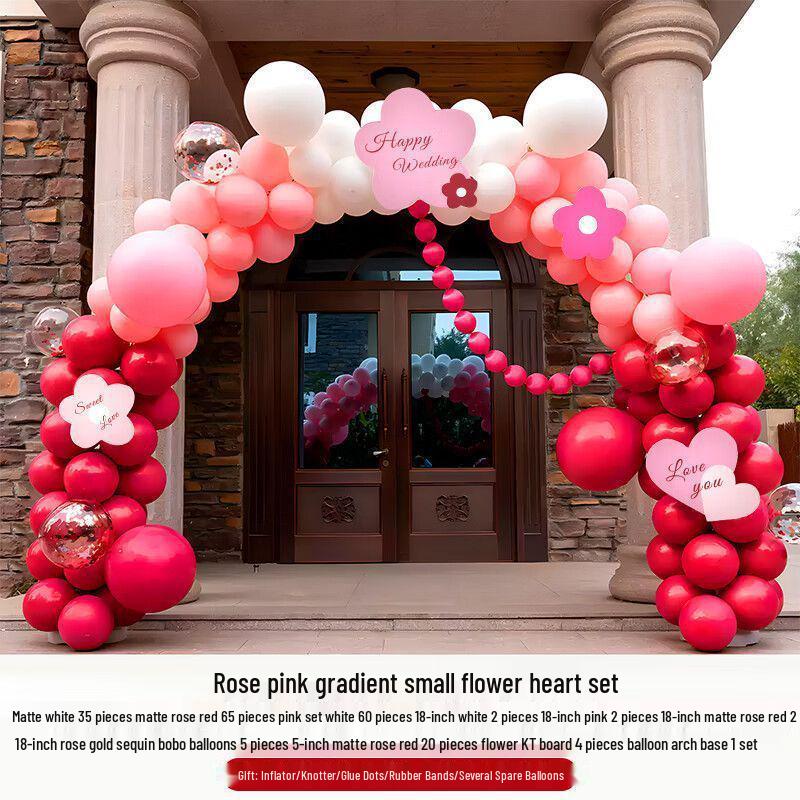 Rose Red Balloon Arch for Weddings, Birthdays, and Events
