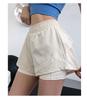 Women's Quick-Dry High-Waist Running Shorts, Anti-Exposure, Two-Piece Design.