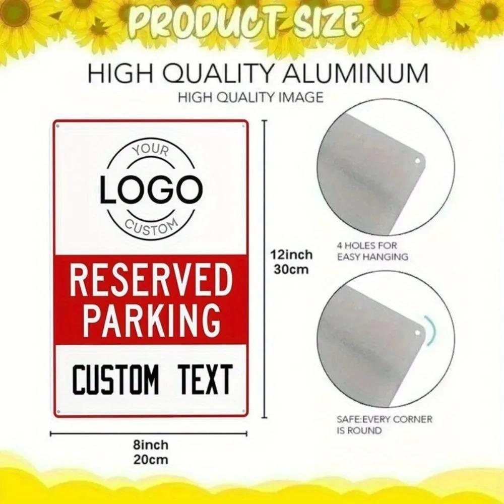 Custom 20x30cm Aluminum Reserved Parking Sign, Anti-Oxidation Metal Wall Decor for Business & Commercial Lots