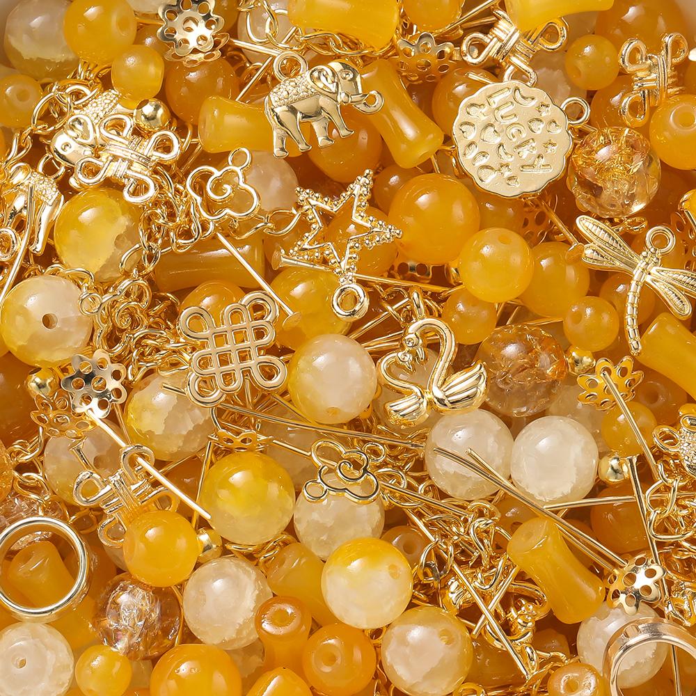 30/50g Mixed Style Glass Spacer Beads Metal Pendants Jewelry Accessories for DIY Bracelets Necklace Anklet Jewelry Making