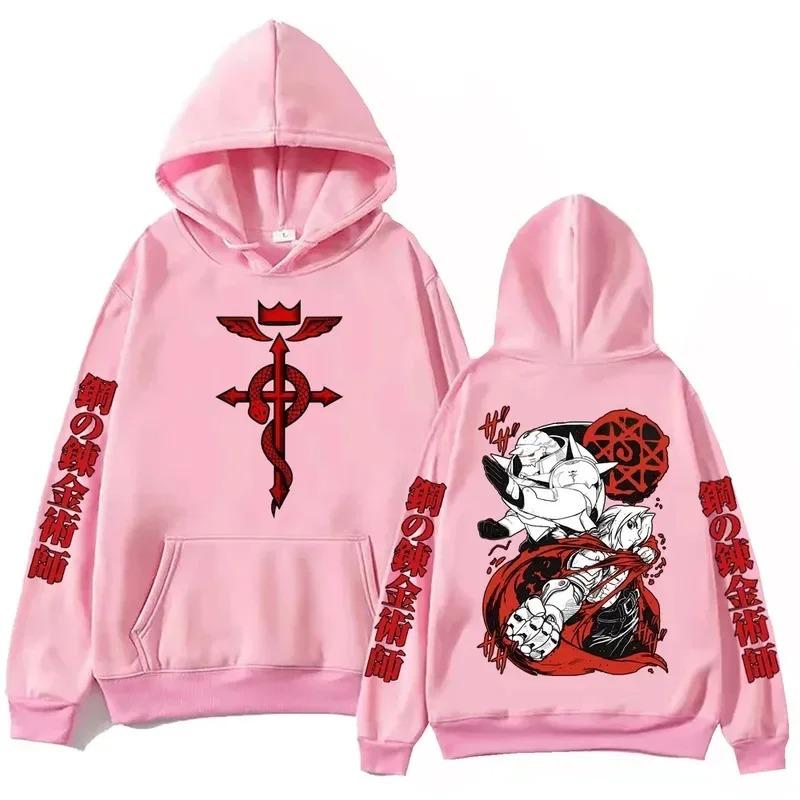 Anime sci-fi adventure Fullmetal Alchemist print autumn and winter fashion personality outdoor leisure loose street hoodie