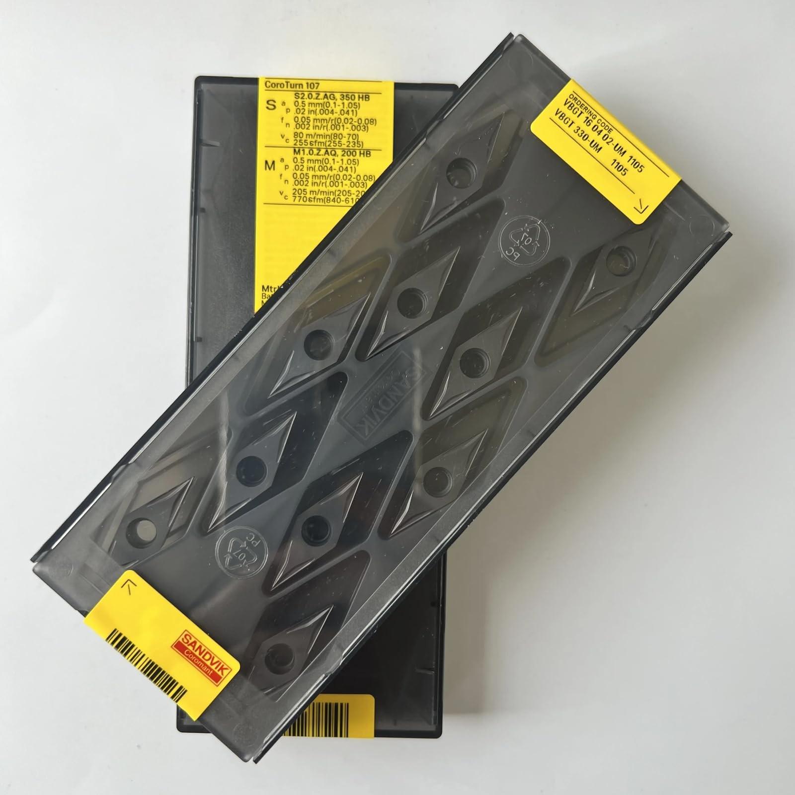 

Original Sandvik / VBGT160402-UM 1105 / CNC lathe carbide blade 10 Pcs