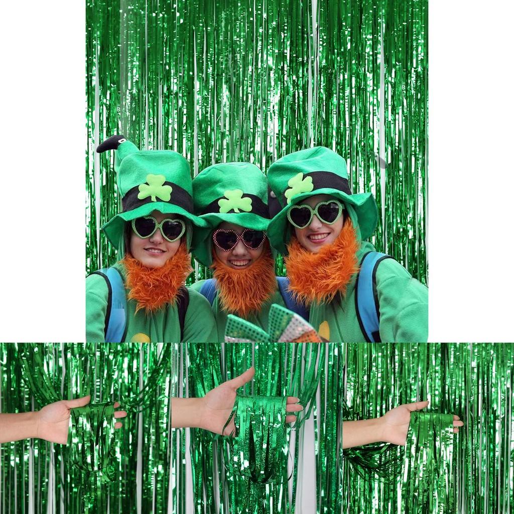 St Patrick's Day Irish Themed Green Streamer Curtain Background Wall Decoration