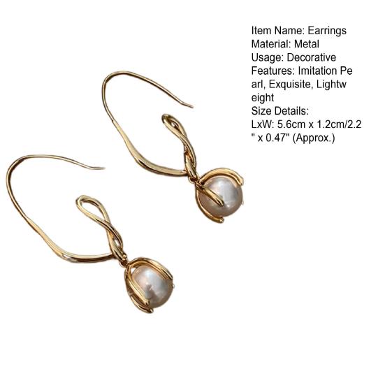 1 Paar Hakenohrringe Imitationsperle Hochglänzend Elegant Ohrschmuck Party Verkleidung