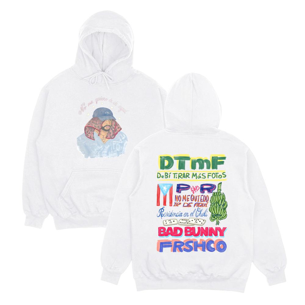 Sudaderas Bad Bunny Rapper DTMF Merch Residencia Gira Completa Sudaderas con Capucha Moda Casual Urbana para Hombre Mujer