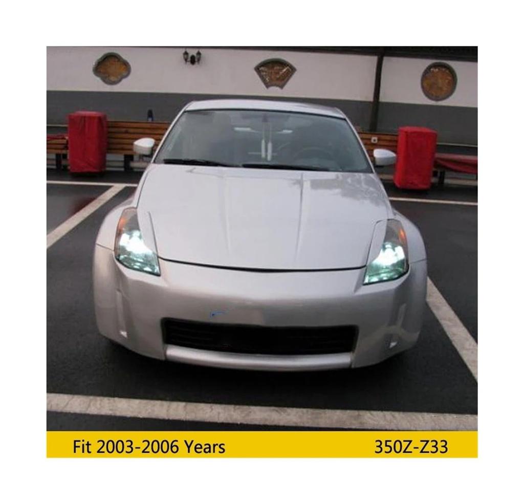 Makdf Lamp Eyelid Front Headlight Cover Sticker Fit Nissan 350Z 2003-2006 350Z Z33 Headlight Eyebrow Protector