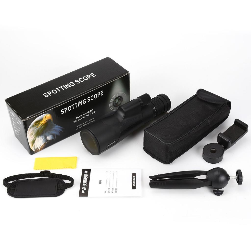 12x52 Kraftfull Monokulär Teleskop HD ED Lins, Vattentät Kompakt för Jakt Fågelskådning Utomhus Camping Resor