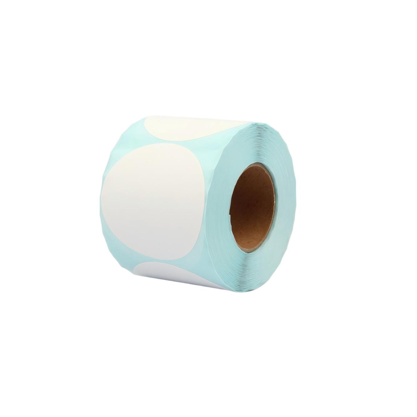 Factory-Customized 60mm Diameter Waterproof Oil-Proof Adhesive Paper for Candle Labels (White,1Roll&60X60mm((500Sheets/Roll)))