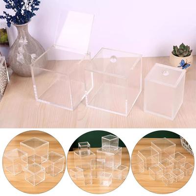 Klappbox Transparente Kunststoffbox Quadratisch Acryl Handgemachter Schmuck Kosmetik Aufbewahrung Display Anime Modell Staubschutz