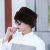 Autumn and winter cotton hat men's thickened mink hat neck protector old dad thickened warm mink hat