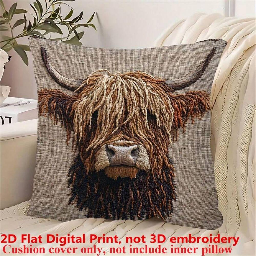 VIKAMA Kunstborduurwerk Dierenprint Kussenhoes Woonkamer Bank Kussenhoes Slaapkamer Hoofdeinde Kussensloop Home Decor 50x50cm