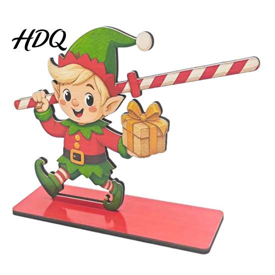 Solid Wood Paper Holder Christmas Wooden Napkin Holder Santa Snowman Reindeer Tabletop Tissue Reusable Holiday Kitchen Accessory Stand with