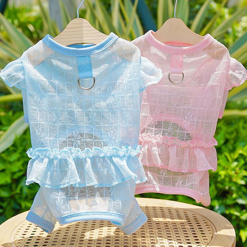 Original vierbeinige Haustier Hundekleidung Hundekleidung Katzenkleidung Zubehör Spitze Netzrock Hose