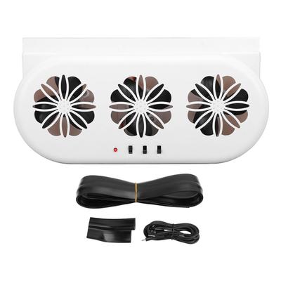 Solar Powered Car Exhaust Fan 5000RPM Air Circulation Vehicle Cooling Vent Fan with USB Interface
