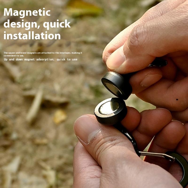 Fishing Magnetic Net Release Holder With Lanyard Fly Fishing Tool Strong Magnet Carabiner Key Chain Elastic Coil Stretch Tether