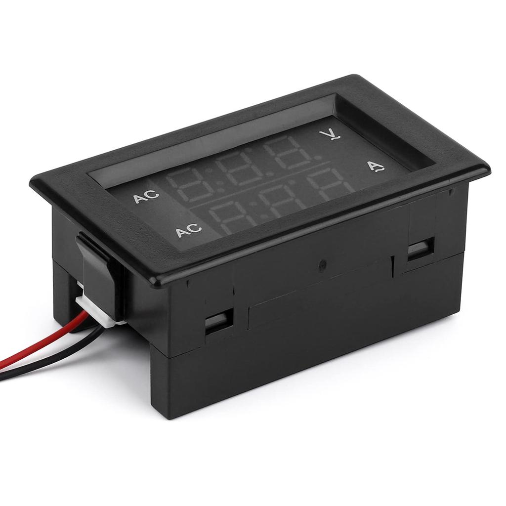 DROK LED AC 500V 100A Dual-Anzeige mit AC-Voltmeter Digitaltester 0,39" Multimeter, Voltmeter/Amperemeter Panel, 2-Draht Amperemeter/Voltmeter