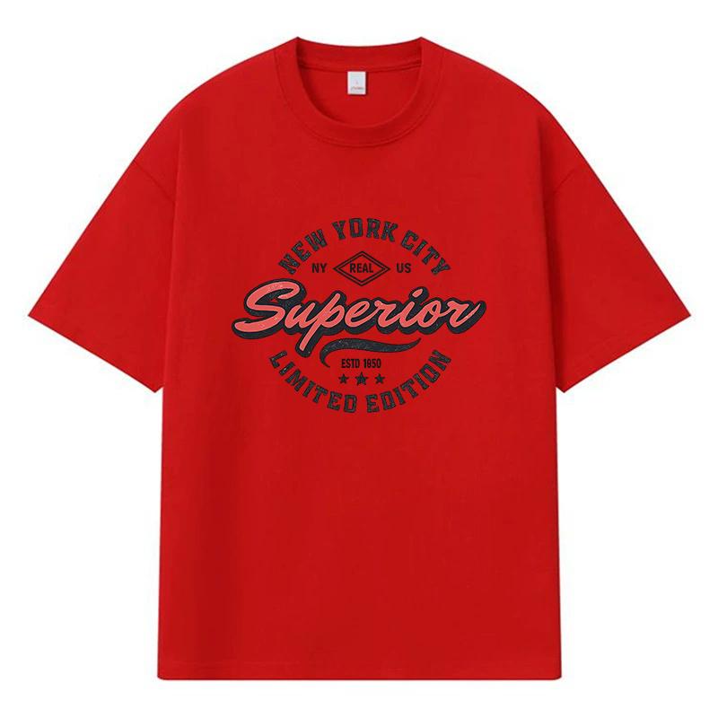 2026 New York City Printed Graphic Y2k Harajuku Streetwear 100% Cotton T Shirt Casual Oversized Summer Men T-shirt