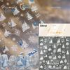 Gold Stamped Snowflake Stars White Christmas Tree Red Bowknot Cute 3D Nail Art Stickers Xmas Lovely Manicure Decals