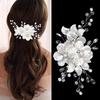 1PC Hair Clip Gift Rhinestone Daily Jewelry Women Temperament Crystal White Flower Fashion Hair Accessories Handwoven