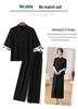 Summer Chinese-Style Short Sleeve Suit for Middle-Aged Women: Frog Button Top & Loose Wide-Leg Pants Set