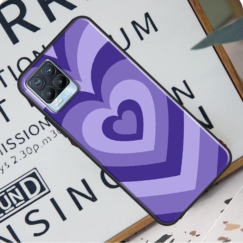 Latte Love Brown Heart Swirl Aesthetic Case For Realme 8 Pro 8i GT Master GT Neo 2 C21 Back Cover For OnePlus Nord 2 8T 9R 9 Pro