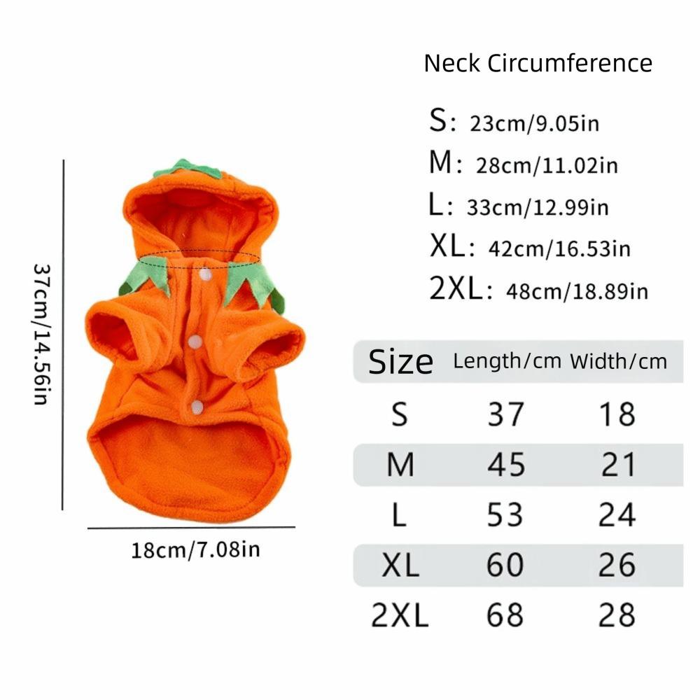 Breathable Pumpkin Dog Costume Orange Dog Hoodie Cute Pet Cosplay Costume  Pet Role-Playing