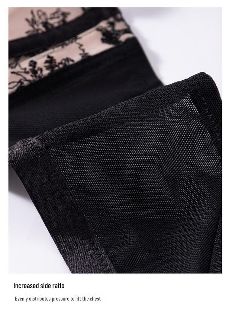European & American Plus Size Anti-Sagging Mesh Lingerie Bra for Large Busts