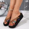 Women's Fashion Flip-flops Summer New Style Round Head Waterproof Table Braided Glitter Soft Soled Non-slip Sandals