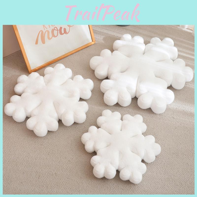 Cartoon Snowflake White Plush Girl Office Nap Pillow Cushion Decoration Doll
